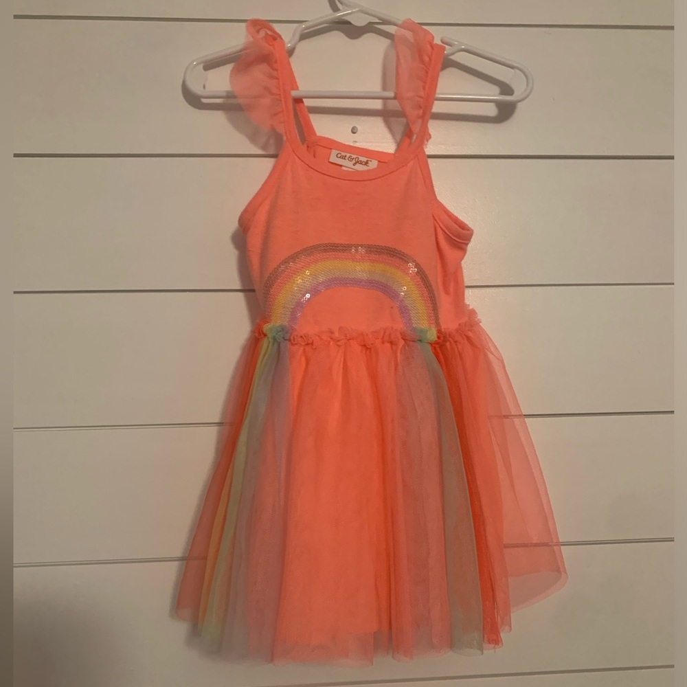 Cat and jack beight orange dress . 18months